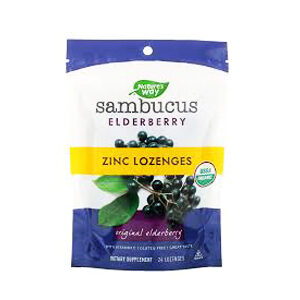 NATURE'S WAY Sambucus Organic Zinc Lozenges 24 LOZ