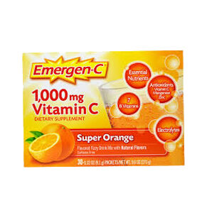Emergen-C, 1,000 mg Vitamin C, Super Orange, 30 Packets, 0.32 OZ(9.1 lbs) Each