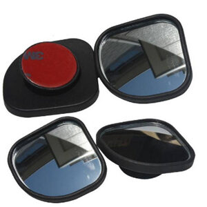 Black Frame 360 View Adjustable Wide Angle Convex Rear Side View Blind Spot Mirror for Car
