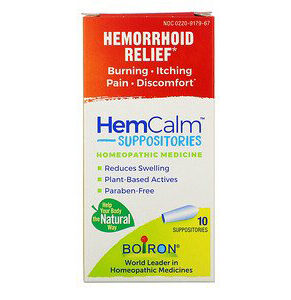 Boiron, HemCalm Suppositories, Hemorrhoid Relief, 10 Suppositories