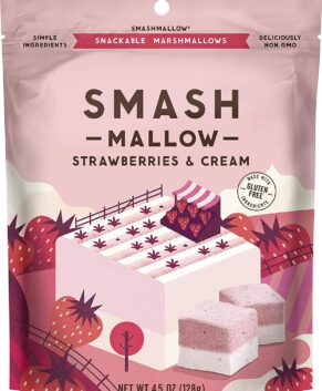 Smashmallow Snackable Marshmallows Strawberries & Cream 4.5 Oz