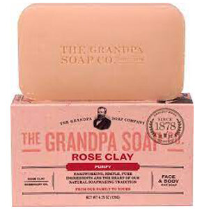 Grandpa's, Face & Body Bar Soap, Purify, Rose Clay, 4.25 oz